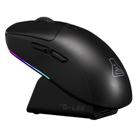 The g-lab-ktult titan souris gaming ss fil 6 boutons+support-noir