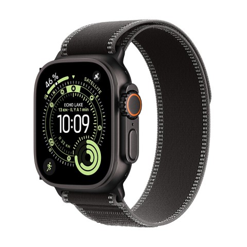 Apple watch ultra 3 gps + cellular 49 mm titane noir boucle trail noir/charbon s/m