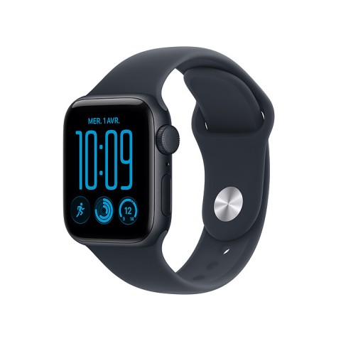 Apple watch se 3 gps 40 mm aluminium minuit bracelet sport bleu marine s/m