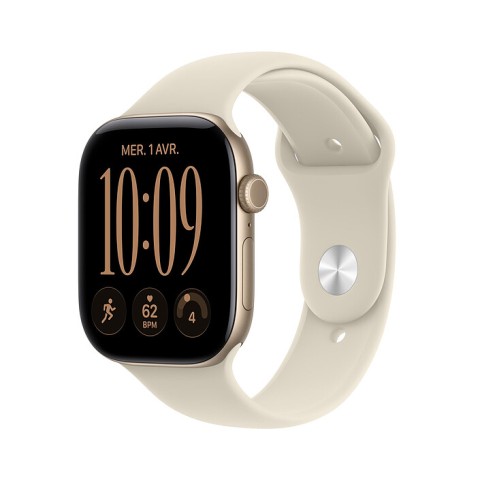 Apple watch series 12 gps 46 mm aluminium or clair bracelet sport sable s/m